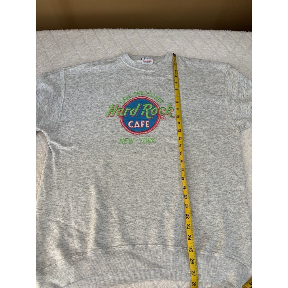 Vtg Santee Sweats 80s USA Made Hard Rock Cafe New York Embroidered Sweatshirt L - Picture 15 of 16